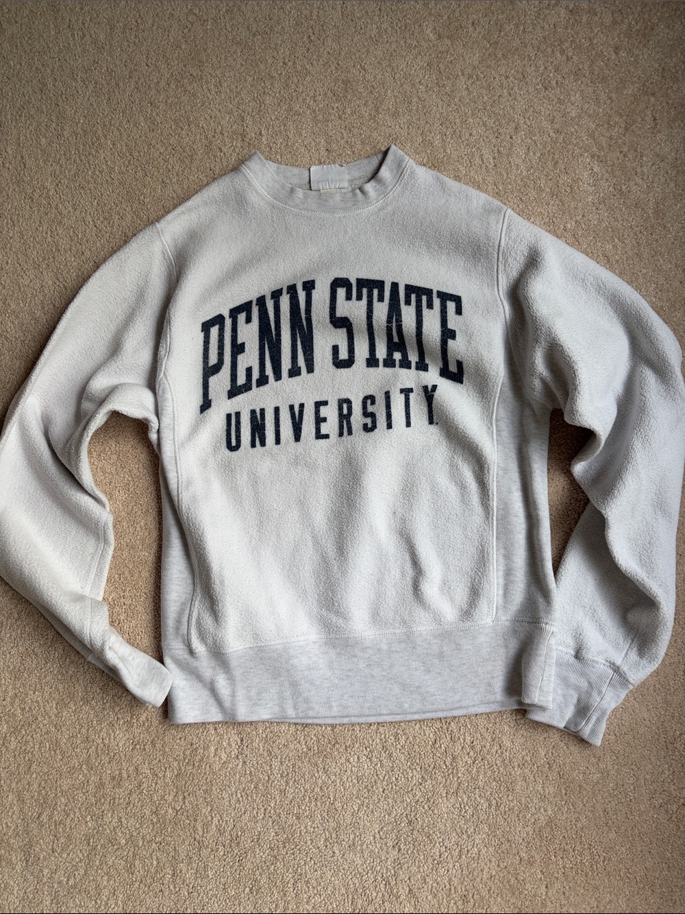 Penn State Champion White/Grey Penn State University Crewneck Sweatshirt